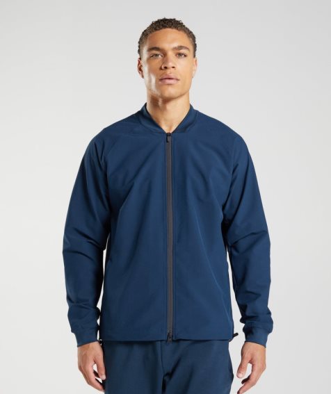 Men's Gymshark Studio Jackets Navy | NZ 2KTNDE